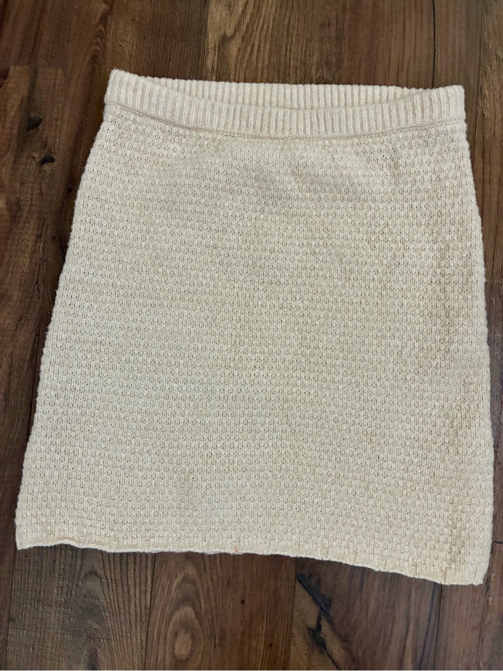 Free People Cream Knit Mini Skirt